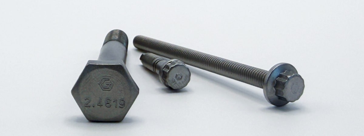 Special screws made from high-alloy nickel-based alloys - manufactured by hot forming.
