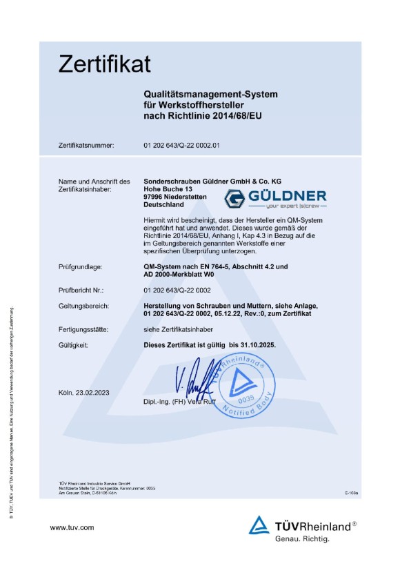 Druckgeräterichtlinie 2014/68/EU